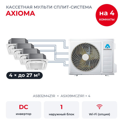 Мульти сплит-системы на 4 комнаты - Axioma ASB32M4Z1R/ASX09MCZ1R1x4