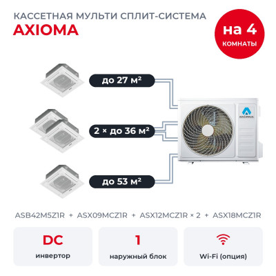 Мульти сплит-системы на 4 комнаты - Axioma ASB42M5Z1R/ASX09MCZ1R/ASX12MCZ1Rx2/ASX18MCZ1R