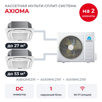 Мульти сплит-системы на 2 комнаты - Axioma ASB42M5Z1R/ASX09MCZ1R1/ASX18MCZ1R1