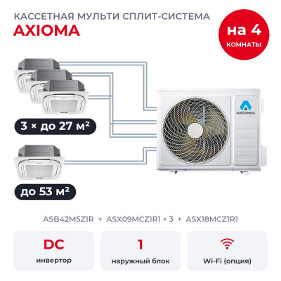 Мульти сплит-системы на 4 комнаты - Axioma ASB42M5Z1R/ASX09MCZ1R1x3/ASX18MCZ1R1
