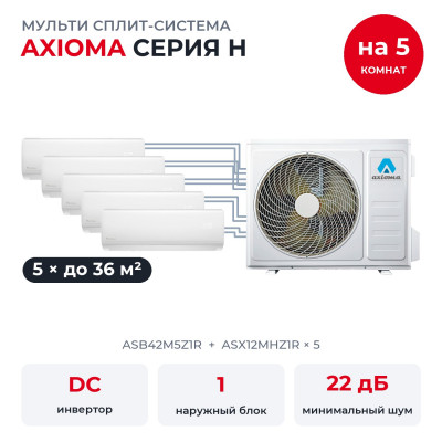 Мульти сплит-системы на 5 комнат - Axioma ASB42M5Z1R/ASX12MHZ1Rx5