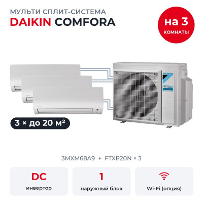 Мульти сплит-системы на 3 комнаты - Daikin 3MXM68A9/FTXP20Nx3