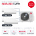 Мульти сплит-система Kentatsu KUMO на 4 комнаты K4MRA100HZRN1/KMGKU21HZRN1x2/KMGKU35HZRN1x2
