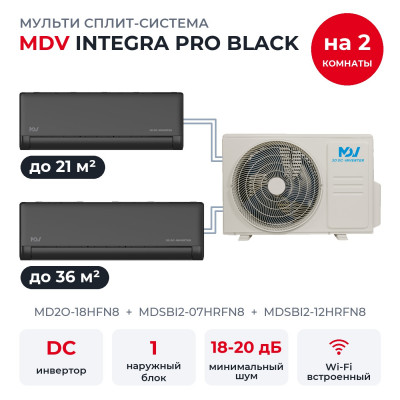 Готовые комплекты мульти-сплит MDV - MDV MD2O-18HFN8/MDSBI2-07HRFN8/MDSBI2-12HRFN8