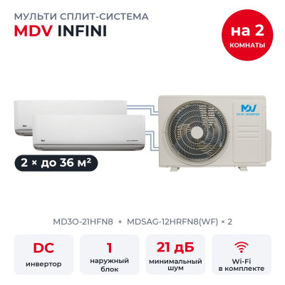 MDV MD3O-21HFN8/MDSAG-12HRFN8(WF)x2 MDV MD3O-21HFN8/MDSAG-12HRFN8(WF)x2