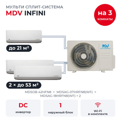 MDV MD5OB-42HFN8/MDSAG-07HRFN8(WF)/MDSAG-18HRFN8(WF)x2 MDV MD5OB-42HFN8/MDSAG-07HRFN8(WF)/MDSAG-18HRFN8(WF)x2