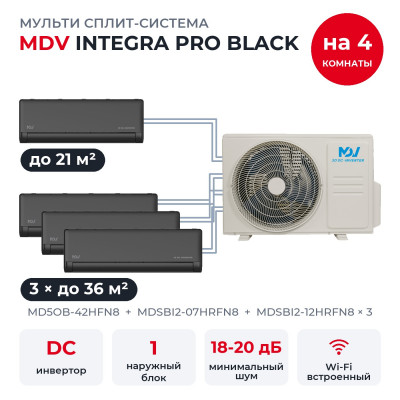 Готовые комплекты мульти-сплит MDV - MDV MD5OB-42HFN8/MDSBI2-07HRFN8/MDSBI2-12HRFN8x3