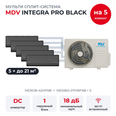 Мульти сплит-системы MDV на 5 комнат - MDV MD5OB-42HFN8/MDSBI2-07HRFN8x5