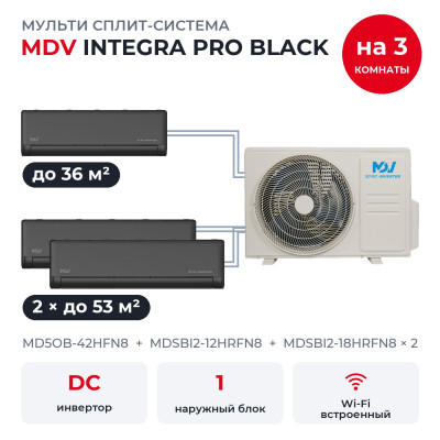 Готовые комплекты мульти-сплит MDV - MDV MD5OB-42HFN8/MDSBI2-12HRFN8/MDSBI2-18HRFN8x2