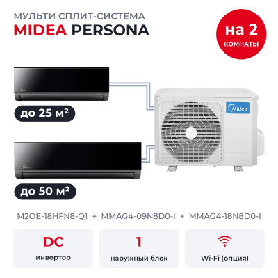 Готовые комплекты мульти сплит-систем - Midea M2OE-18HFN8-Q1/MMAG4-09N8D0-I/MMAG4-18N8D0-I