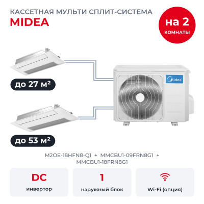 Готовые комплекты мульти сплит-систем - Midea M2OE-18HFN8-Q1/MMCBU1-09FRN8G1/MMCBU1-18FRN8G1