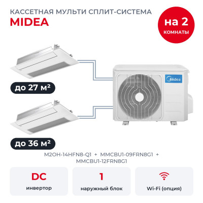 Готовые комплекты мульти сплит-систем - Midea M2OH-14HFN8-Q1/MMCBU1-09FRN8G1/MMCBU1-12FRN8G1