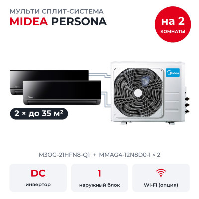 Готовые комплекты мульти сплит-систем - Midea M3OG-21HFN8-Q1/MMAG4-12N8D0-Ix2