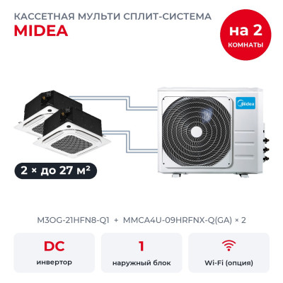 Готовые комплекты мульти сплит-систем - Midea M3OG-21HFN8-Q1/MMCA4U-09HRFNX-Q(GA)x2