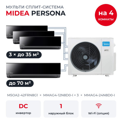 Готовые комплекты мульти сплит-систем - Midea M5OA2-42FRN8G1/MMAG4-12N8D0-Ix3/MMAG4-24N8D0-I
