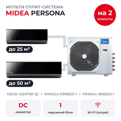 Мульти сплит-системы на 2 комнаты - Midea M5OE-42HFN8-Q1/MMAG4-09N8D0-I/MMAG4-18N8D0-I