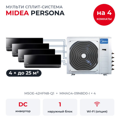 Мульти сплит-системы на 4 комнаты - Midea M5OE-42HFN8-Q1/MMAG4-09N8D0-Ix4