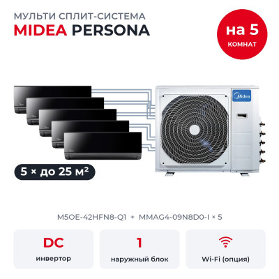 Мульти сплит-системы на 5 комнат - Midea M5OE-42HFN8-Q1/MMAG4-09N8D0-Ix5
