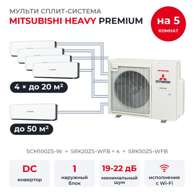 Mitsubishi Heavy SCM100ZS-W/SRK20ZS-WFBx4/SRK50ZS-WFB Mitsubishi Heavy SCM100ZS-W/SRK20ZS-WFBx4/SRK50ZS-WFB