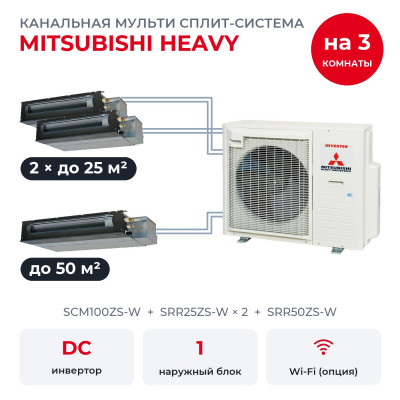Mitsubishi Heavy SCM100ZS-W/SRR25ZS-Wx2/SRR50ZS-W