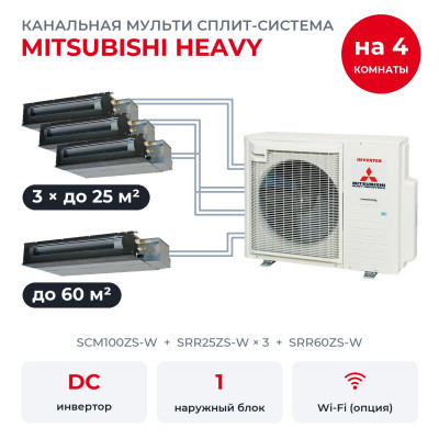 Mitsubishi Heavy SCM100ZS-W/SRR25ZS-Wx3/SRR60ZS-W