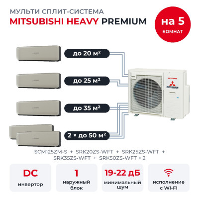 Mitsubishi Heavy SCM125ZM-S/SRK20ZS-WFT/SRK25ZS-WFT/SRK35ZS-WFT/SRK50ZS-WFTx2