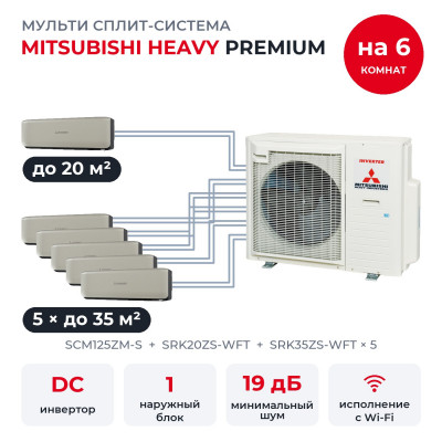 Mitsubishi Heavy SCM125ZM-S/SRK20ZS-WFT/SRK35ZS-WFTx5