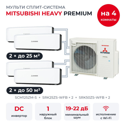 Mitsubishi Heavy SCM125ZM-S/SRK25ZS-WFBx2/SRK50ZS-WFBx2