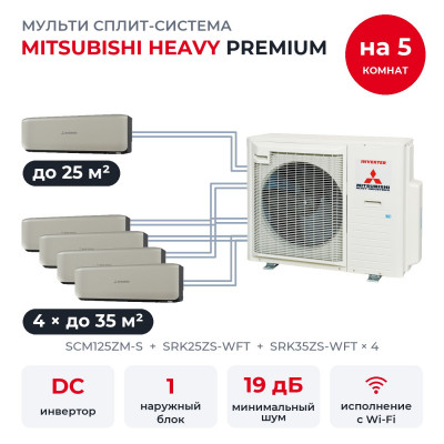 Mitsubishi Heavy SCM125ZM-S/SRK25ZS-WFT/SRK35ZS-WFTx4