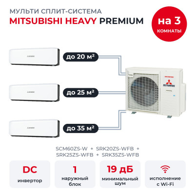 Mitsubishi Heavy SCM60ZS-W/SRK20ZS-WFB/SRK25ZS-WFB/SRK35ZS-WFB
