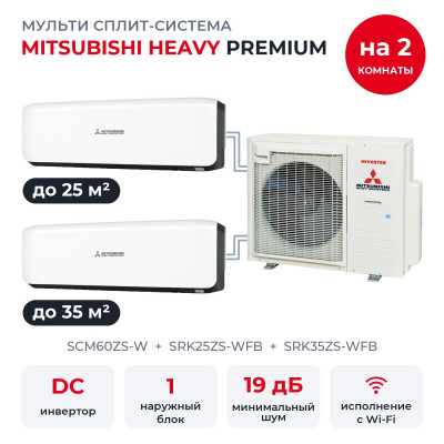 Mitsubishi Heavy SCM60ZS-W/SRK25ZS-WFB/SRK35ZS-WFB