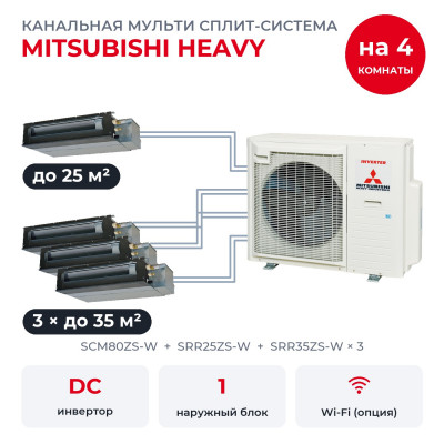 Mitsubishi Heavy SCM80ZS-W/SRR25ZS-W/SRR35ZS-Wx3